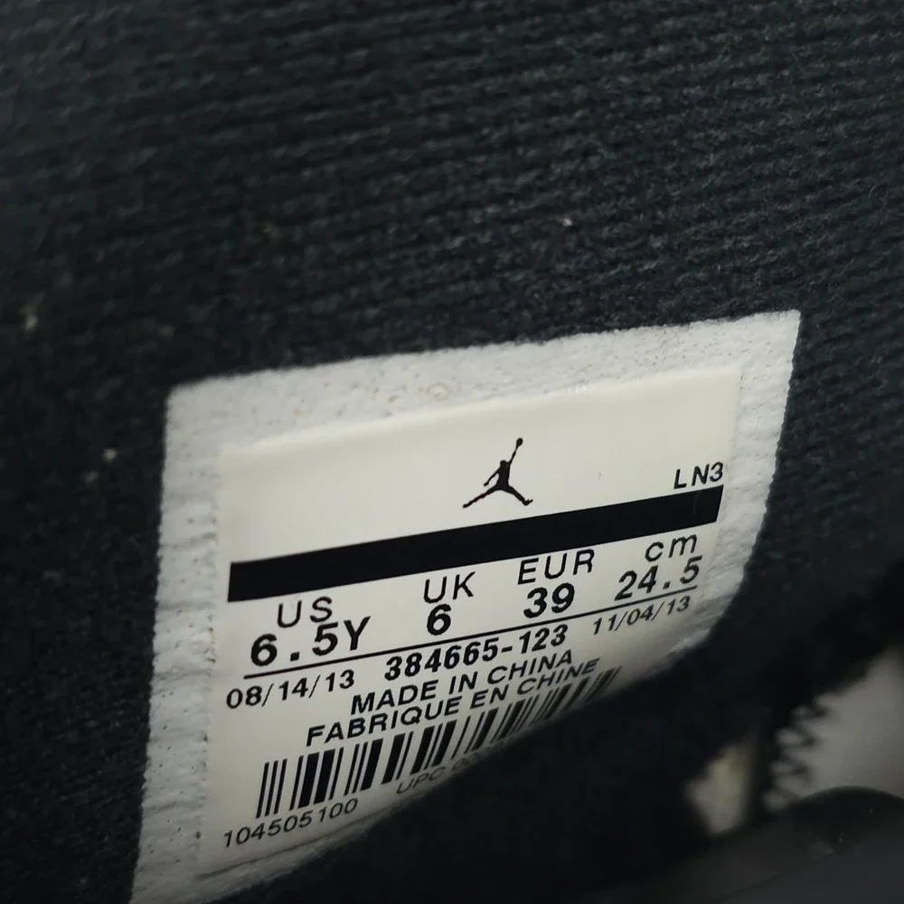 Nike Air Jordan 6 Shoes Boy 6.5y  White Infrared Retro Leather Lace Up - Picture 16 of 16